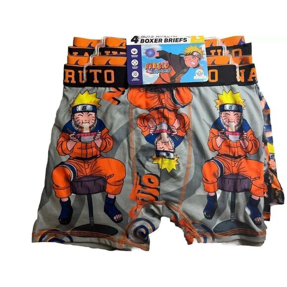 Naruto Boys 4pk Athletic Boxer Briefs  Size Large(10-12)  NWT - Picture 1 of 5